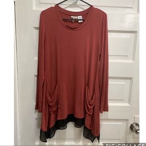 Logo By Lori Goldstein Dark Pink Tunic Size M